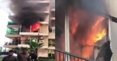 Huge fire broke out in Gaur city, panic in the area due to smoke; Video